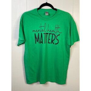 Boutique Mental Health Matters Green T-Shirt Heavy Cotton Unisex Medium